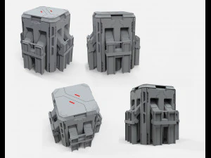 Sci-fi architecture kitbash 10 3D Model