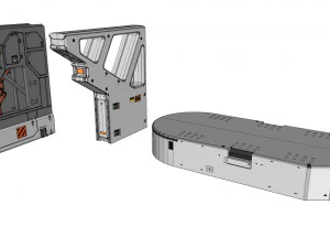 Sci-fi architecture kitbash 10 3D Model