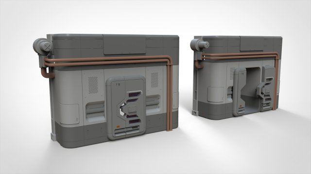 Sci fi door 5 3D मॉडल .c4d .max .obj .3ds .fbx .stl .blend 