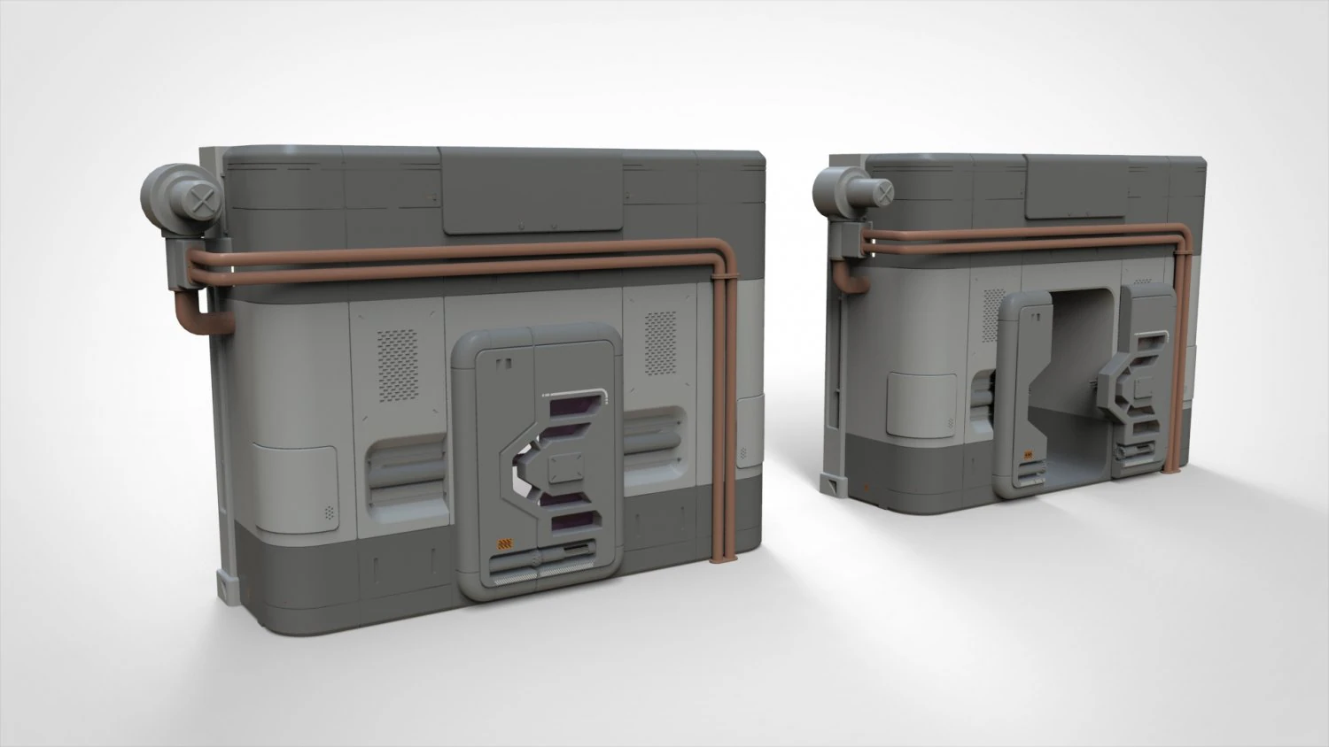Sci fi door 5 3D Model .c4d .max .obj .3ds .fbx .stl .blend 