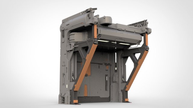 Halo 5 door 3D Model .c4d .max .obj .3ds .fbx .stl .blend 