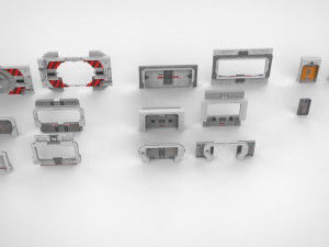 Sci-fi door collection 2 3D मॉडल