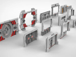 Sci-fi door collection 2 3D Model