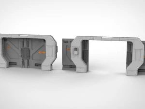 Sci-fi door collection 2 3D Model