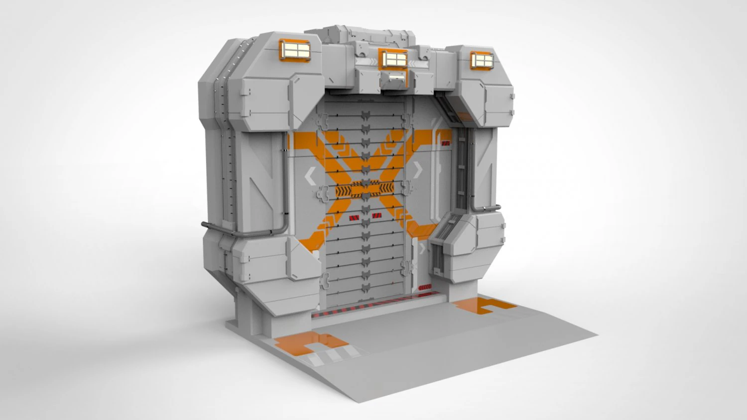 Sci fi door 10 3D Model .c4d .max .obj .3ds .fbx .stl .blend 