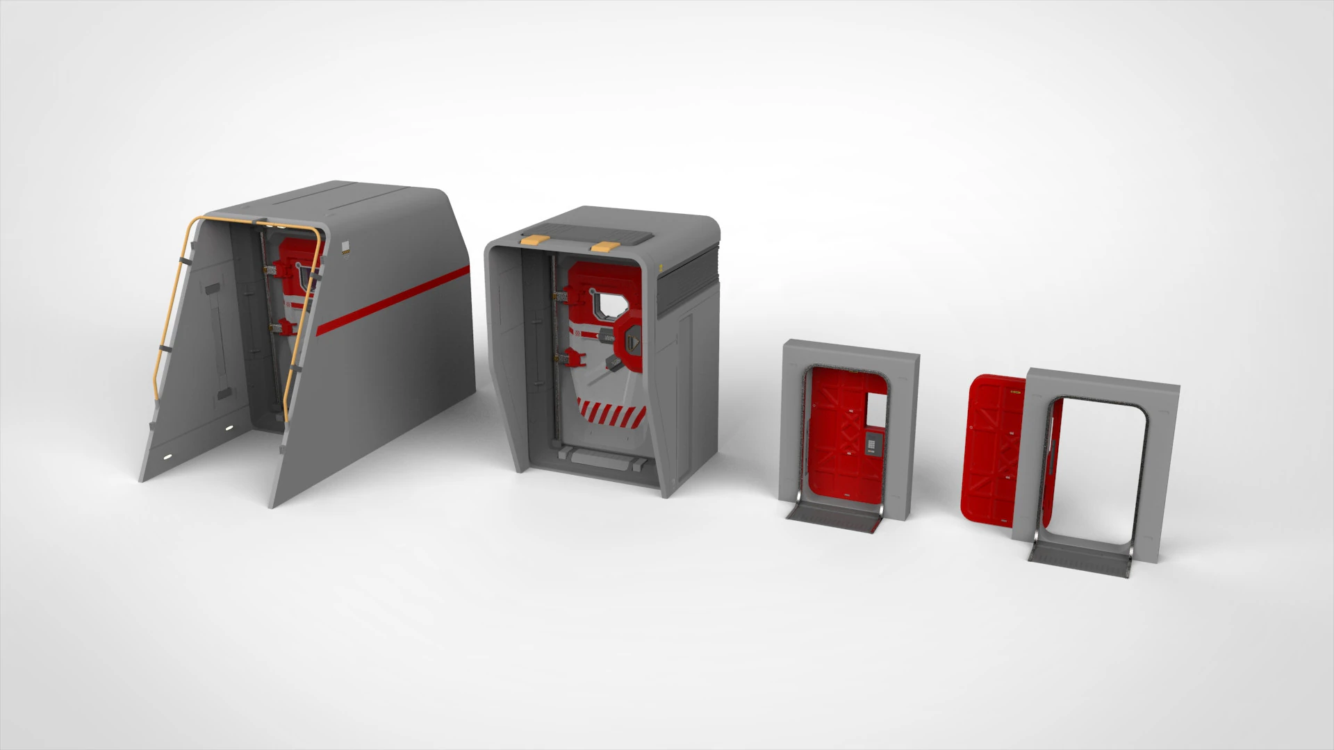 Sci fi door 12 3D Model .c4d .max .obj .3ds .fbx .stl .blend