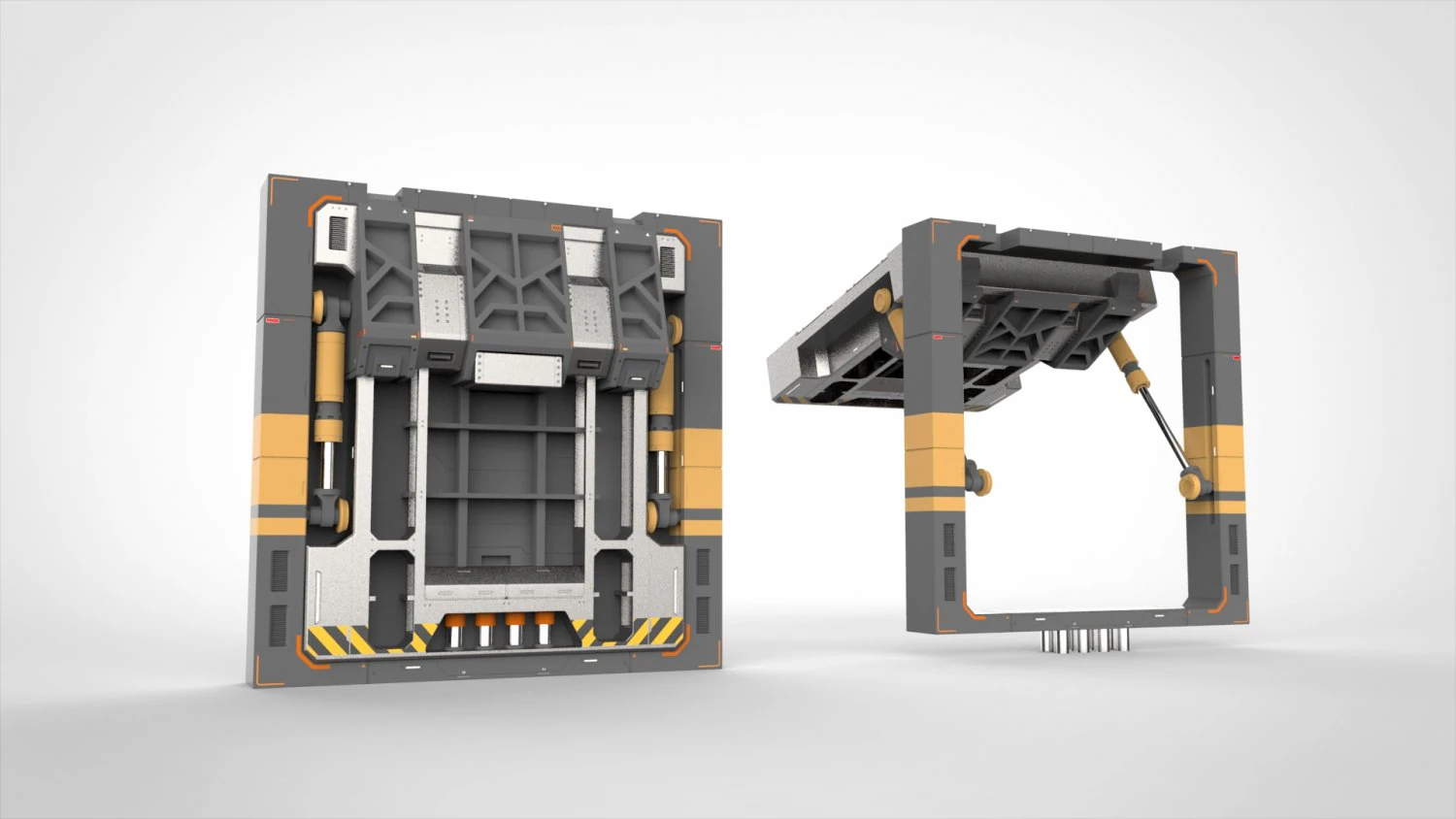 Sci fi door 13 3D Model .c4d .max .obj .3ds .fbx .stl .blend 
