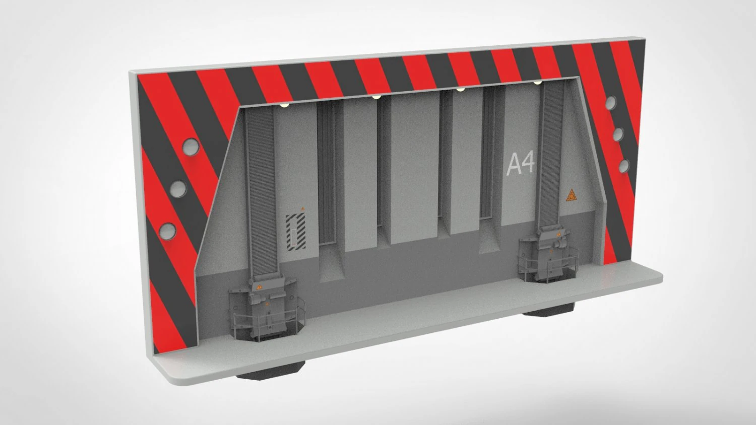Sci-fi antinuclear gates 3D Model .c4d .max .obj .3ds .fbx .stl .blend 