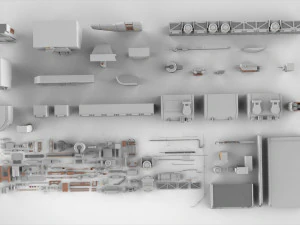 Sci-fi architecture elements collection 6 3D Model