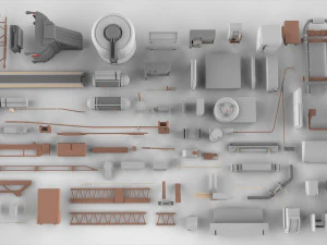 Sci-fi architecture elements collection 6 3D Model