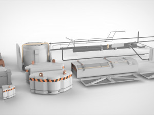 Sci-fi architecture elements collection 6 3D-Modell