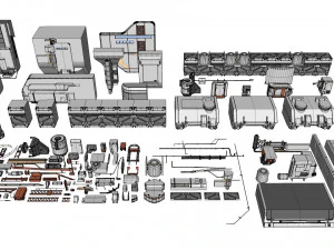 Sci-fi architecture elements collection 6 3D Model