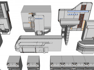 Sci-fi architecture elements collection 6 3D-Modell