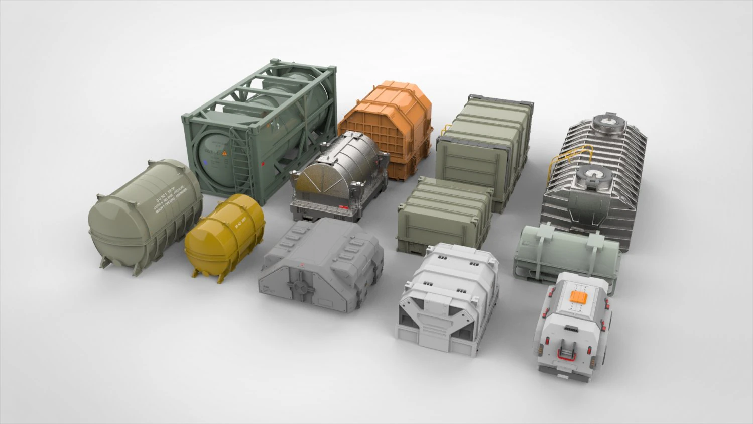Sci fi container 1 3D Model .c4d .max .obj .3ds .fbx .stl .blend 