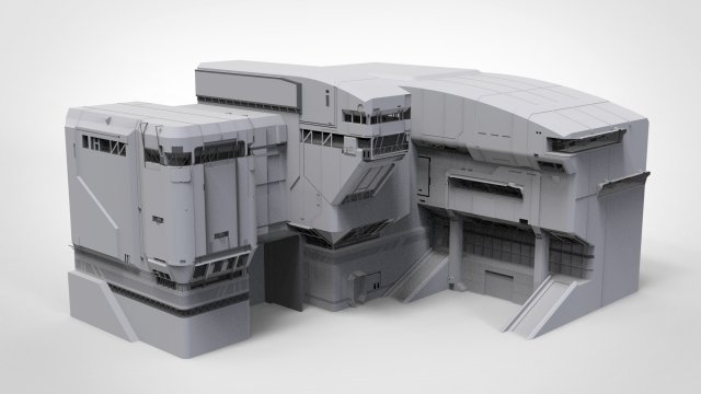 Halo sci-fi architecture Modello 3D .c4d .max .obj .3ds .fbx .stl .blend 
