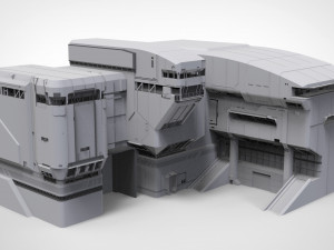halo sci-fi architecture 3D Model