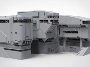 Architettura fantascientifica di Halo Modello 3D