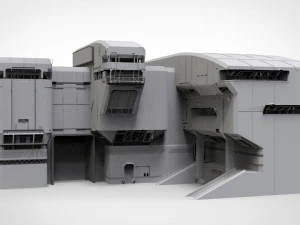 Architettura fantascientifica di Halo Modello 3D