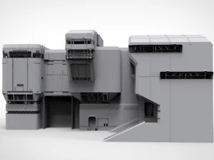 Architettura fantascientifica di Halo Modello 3D