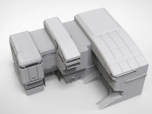 Architettura fantascientifica di Halo Modello 3D