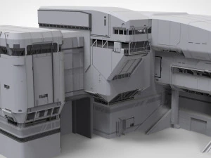 Architettura fantascientifica di Halo Modello 3D