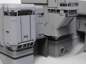 Architettura fantascientifica di Halo Modello 3D