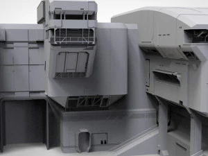 Architettura fantascientifica di Halo Modello 3D