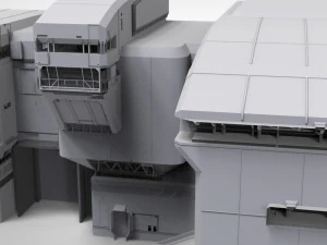 Architettura fantascientifica di Halo Modello 3D