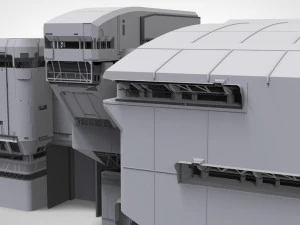 Architettura fantascientifica di Halo Modello 3D