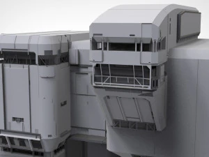 Architettura fantascientifica di Halo Modello 3D