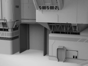 Architettura fantascientifica di Halo Modello 3D