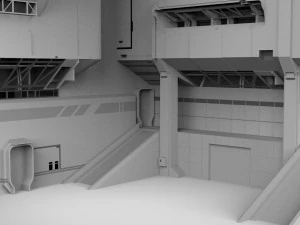 Architettura fantascientifica di Halo Modello 3D