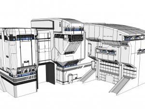 Architettura fantascientifica di Halo Modello 3D