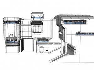 Architettura fantascientifica di Halo Modello 3D