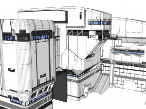Architettura fantascientifica di Halo Modello 3D
