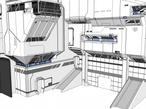 Architettura fantascientifica di Halo Modello 3D