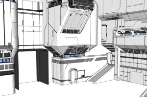 Architettura fantascientifica di Halo Modello 3D