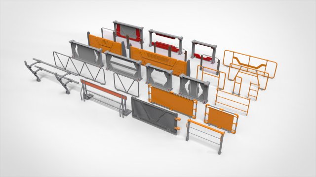 Sci-fi railing 2 3D Модель .c4d .max .obj .3ds .fbx .stl .blend 