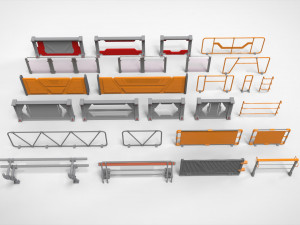 Sci-fi railing 2 3D Модель