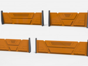 Sci-fi railing 2 3D Модель