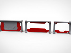 Sci-fi railing 2 3D Модель