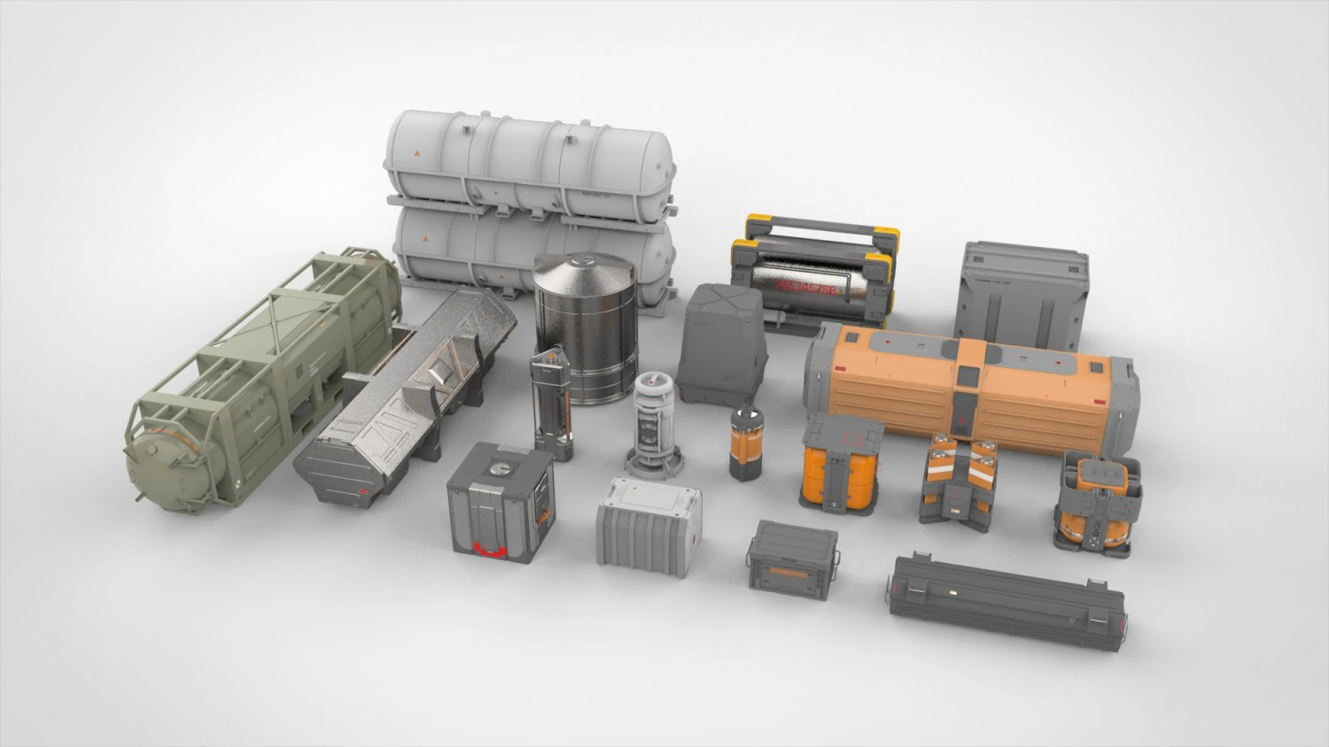 Sci fi container 2 3D Model .c4d .max .obj .3ds .fbx .stl .blend 