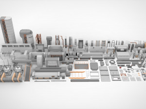 Sci-fi architecture elements collection 4 3D मॉडल