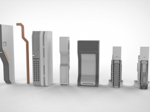 Sci-fi architecture elements collection 4 3D मॉडल