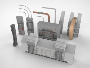 Sci-fi architecture elements collection 4 3D मॉडल