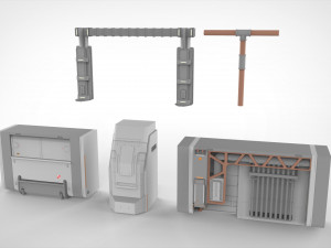 Sci-fi architecture elements collection 4 3D मॉडल