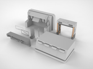 Sci-fi architecture elements collection 4 3D मॉडल