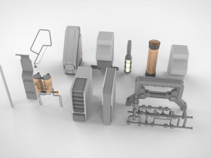 Sci-fi architecture elements collection 4 3D मॉडल