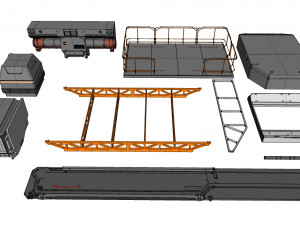 Sci-fi architecture elements collection 4 3D मॉडल