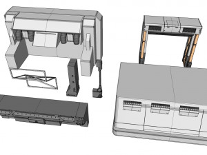 Sci-fi architecture elements collection 4 3D मॉडल